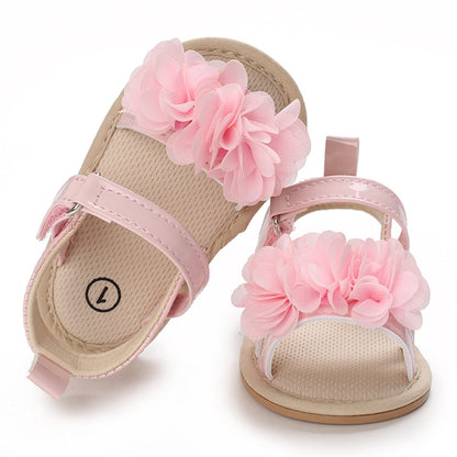 COSANKIM Baby Girl Sandals Rubber Sole Summer Outdoor Infant First Walker Crib Dress Shoes Baby Sandals