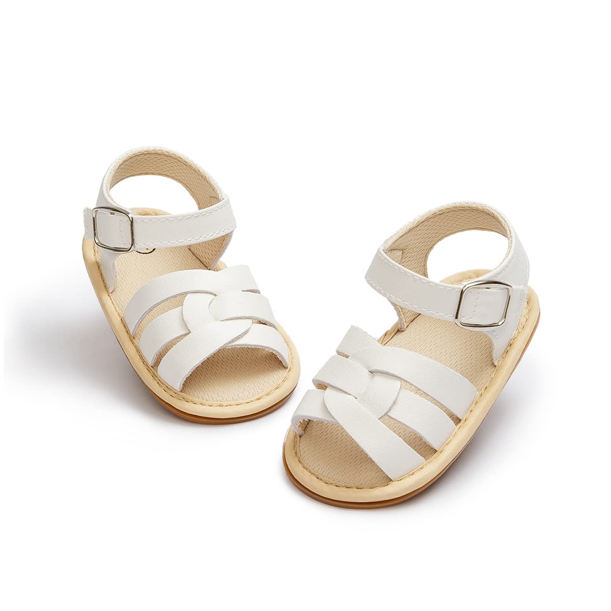 ohsofy Baby Girls Boys Sandals Infant Summer Beach Casual Shoes Bow Princess Dress Flats Rubber Sole Non Slip Outdoor Fishman Sandals Toddler First Walker Crib Shoes
