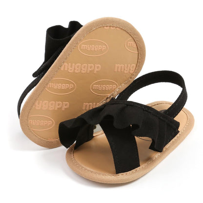 HsdsBebe Baby Girls Sandals Bohemia Flower Bow Soft Sole Toddler First Walkers Beach Summer Shoes