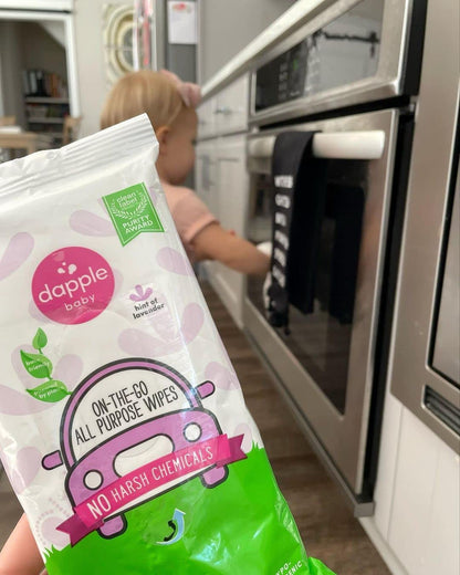 All Purpose Wipes by Dapple Baby, Hypoallergenic & Powered by Plants Cleaning Wipes, Hint of Lavender, 30 Count (Pack of 2)
