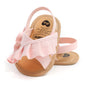 GDSDYM Infant Baby Girls Summer Sandals with Flower Bowknot Soft Sole Wedding Dress Flats Newborn First Walkers Crib Dress Shoes