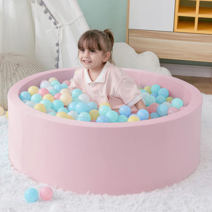 Foam Ball Pit, 47.2"x 13.8" Large Ball Pits for Toddlers, Soft Round Kiddie Baby Playpen Ball Pool for Kids, Ideal Gift for Babies Indoor and Outdoor Game, Grey, (Balls not Included)