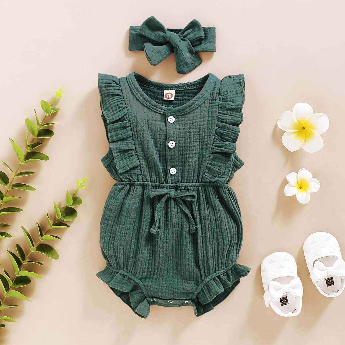 Renotemy Newborn Infant Baby Girl Clothes Rompers Summer Jumpsuits Short Sleeve Romper Infant Baby Clothes Girl