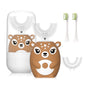 Kids Electric Toothbrush U Shaped Toddler Auto Sonic Toothbrushes with 5 Brush Head,Cartoon Dinosaur Ultrasonic Toothbrushes for Children 2-12 Years,360° Full Mouth Cleaning Automatic