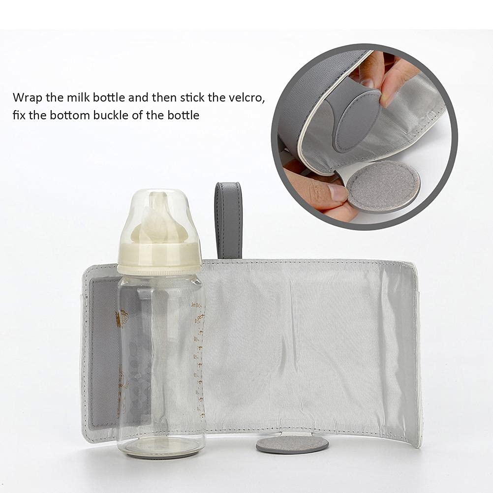 Bottle Warmer Bag 3 Temperature Adjustable Portable Baby Bottle Warmer for Connecting to Mobile Power
