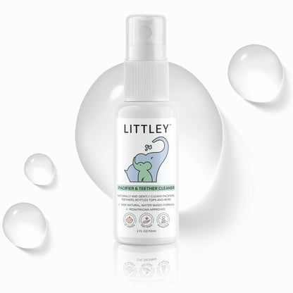 Littley Pacifier & Teether Cleaner with Hypochlorous Acid, Non-Toxic & Alcohol-Free, Gentle Formula for Cleaning Baby & Toddler Essentials, 2oz Travel-Size Spray Bottle
