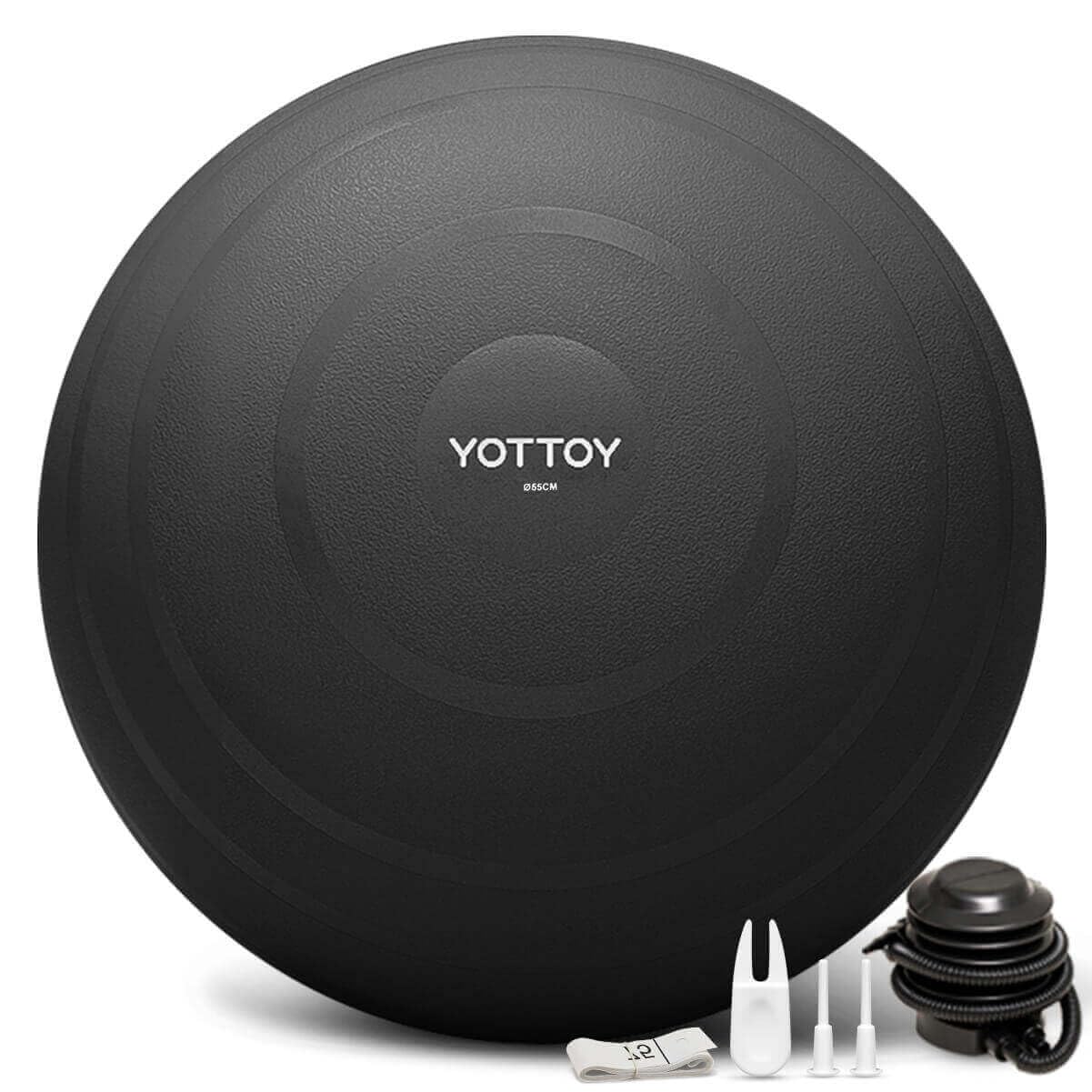 YOTTOY Anti-Burst Exercise Ball for Working Out, Yoga & Pregnancy, Extra Thick Workout Ball for Physical Therapy & Fitness