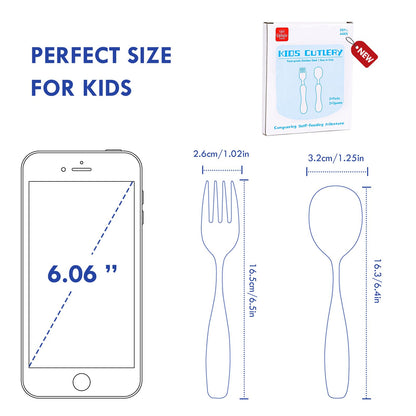 Lehoo Castle Kids Utensils, 6pcs Silverware Set, Safe Stainless Steel Toddler Fork and Spoon, Includes 3 Spoons and 3 Forks (Pink)
