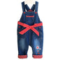 Peacolate 3months-3Years Baby Girls Denim Overalls Embroidery Bib Pants Jeans Jumpsuit