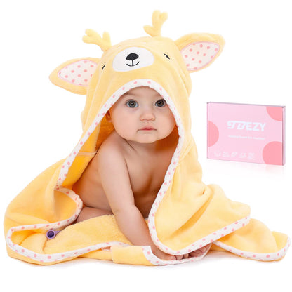 Baby Hooded Towel with Unique Animal Design Ultra Soft Thick Cotton Bath Towel for Newborn (Bunny)