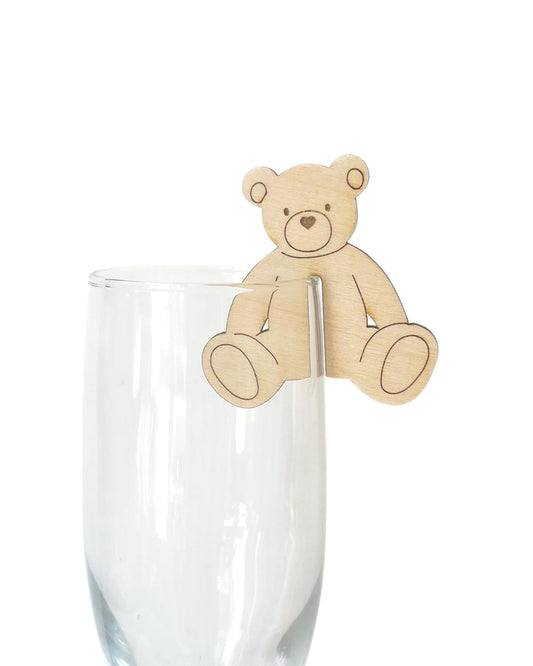 Pack of 10 Teddy Bear Drink Tags Marker, Bearly Wait, Teddy Bear Drink Charm, Baby Shower Decor, Custom Drink Marker, BEar Decor, Drink Accessories