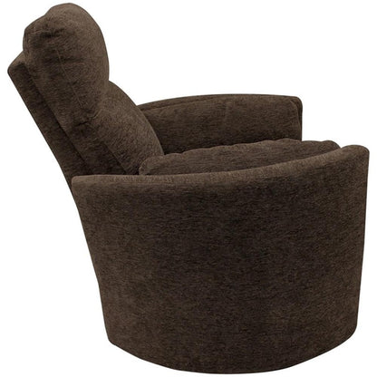 Pemberly Row Contemporary Fabric Swivel Glider Recliner in Ivory