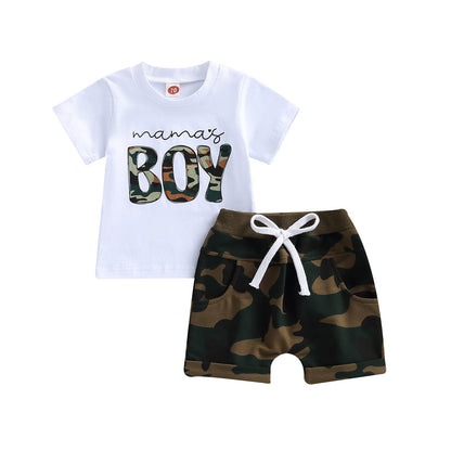 Toddler Baby Boy Summer Clothes Funny Pattren Letter Short Sleeve T Shirt with Shorts 2 Peices Outfits