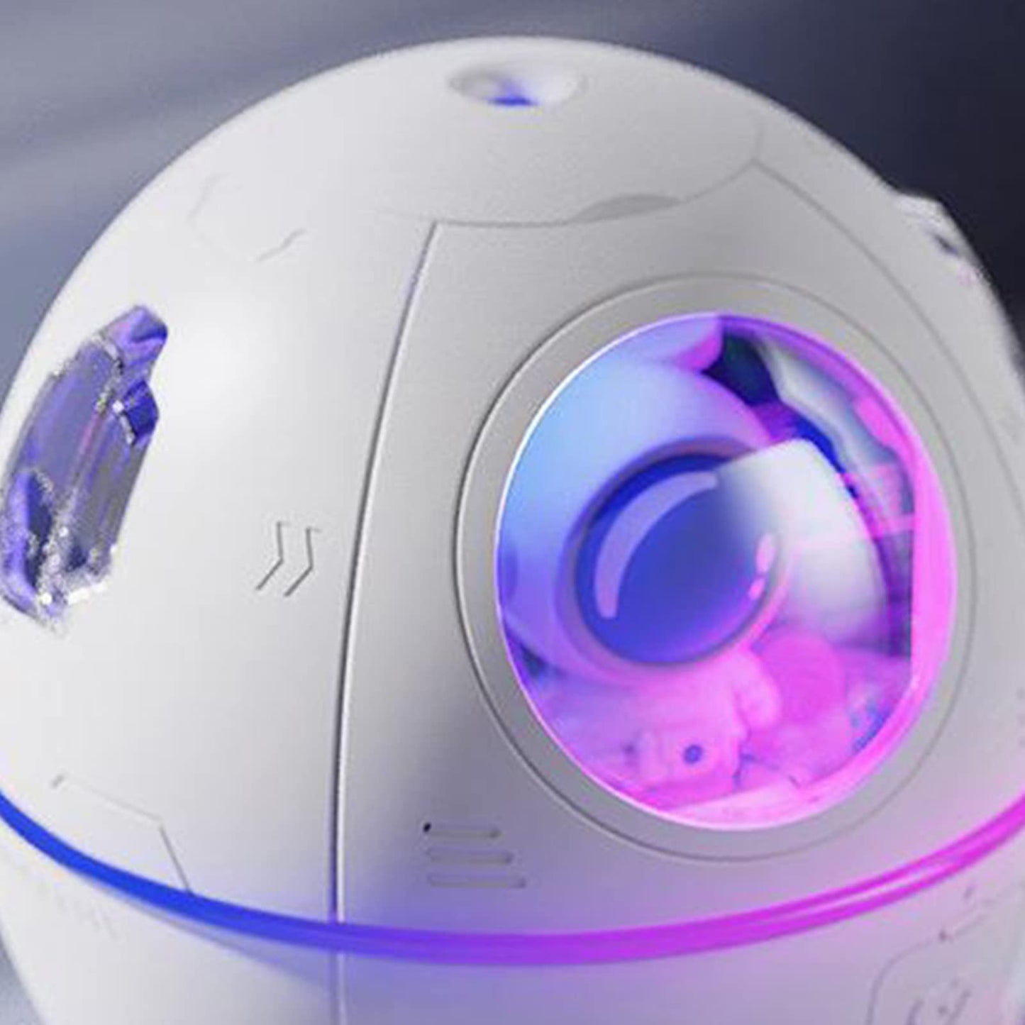 Space Capsule Humidifier, Transparent PC Silicone Mini Cute Humidifiers Portable Household Ambient Light Humidifier for Home Car Bedroom Office and Travel, DC5V/1A (White)