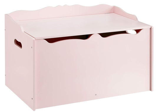 Amazon Basics Kids Toy Box, Wooden Organizer Storage Chest, Pink, 30" x 18" x 19"