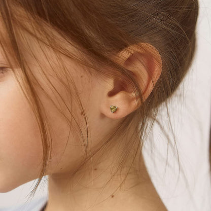 925 Sterling Silver Girls CZ Heart Hypoallergenic Safety Screw Back Earrings - Adorable 5mm Heart Earrings for Young Girls - Great Jewelry for Everyday Wear for Toddlers to Teens