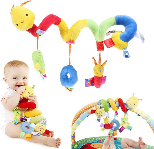 Uonlytech Crib Hanging Rattles Toys, Toy Hanging Rattles Spiral Stroller Crib Cot Toy Spiral Toy Pram Hanging for Babies Boys and Girls