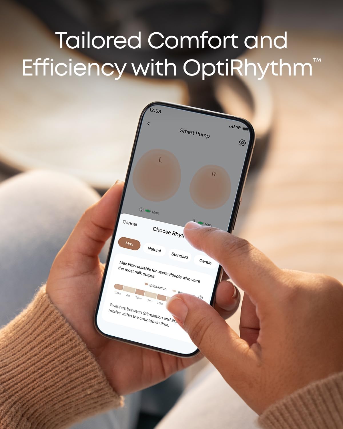 eufy Heated Wearable Breast Pump S1, Hands-Free Breast Pump with Industry-Leading HeatFlow™ Tech, App-Controlled OptiRhythm™, Hospital-Grade Suction, Leakproof, Slim and Ultra-Quiet for in-Bra Use