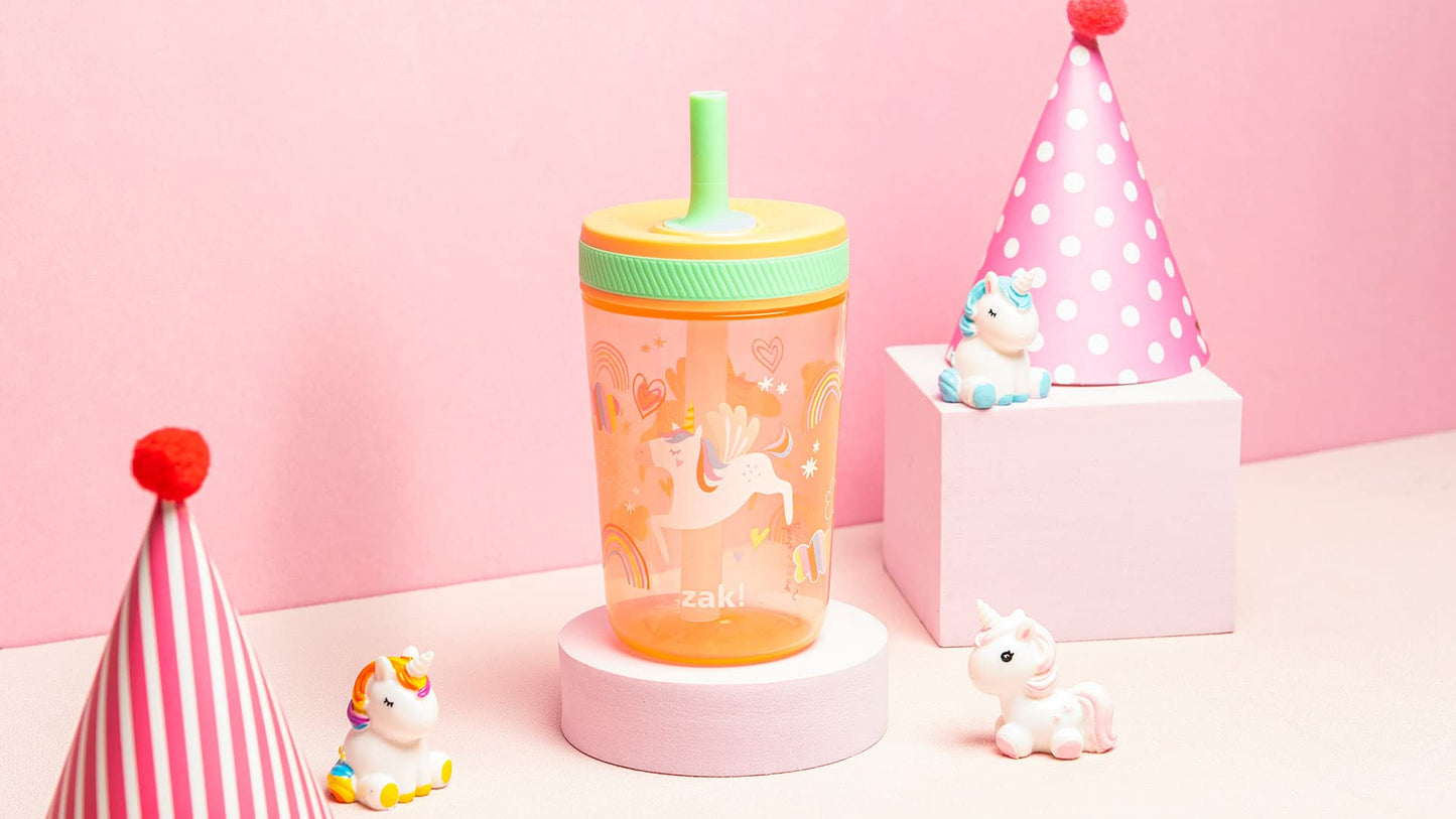 Zak Designs Disney Princess Kelso Toddler Cups For Travel or Home, 15oz 2-Pack Plastic Sippy Cups, Leak-Proof For Kids (Ariel, Aurora, Belle, Cinderella, Jasmine, Mulan, Rapunzel, Tiana)