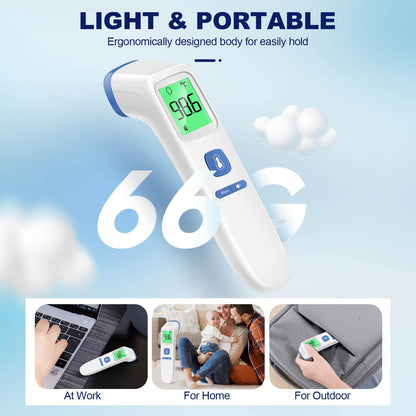 No-Touch Thermometer for Adults and Kids, Accurate Digital Baby Thermometer, FSA HSA Eligible, Fever Alarm & Silent Mode, 2 in 1 Forehead & Object Mode