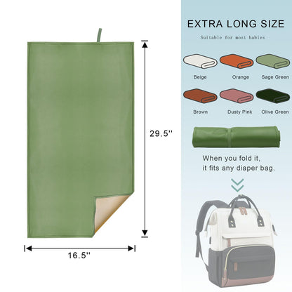 Sage Green Diaper Changing Pad for Baby, Portable Baby Changing Mat for Travel or Home, Foldable Mat Fits Perfectly in Diaper Bag (67-03)