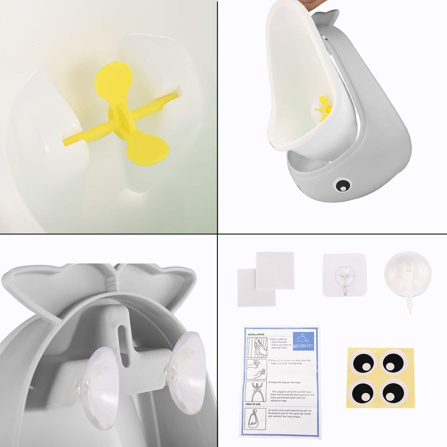 Cute Frog Potty Training Urinal for Boys with Funny Aiming Target - Coffee