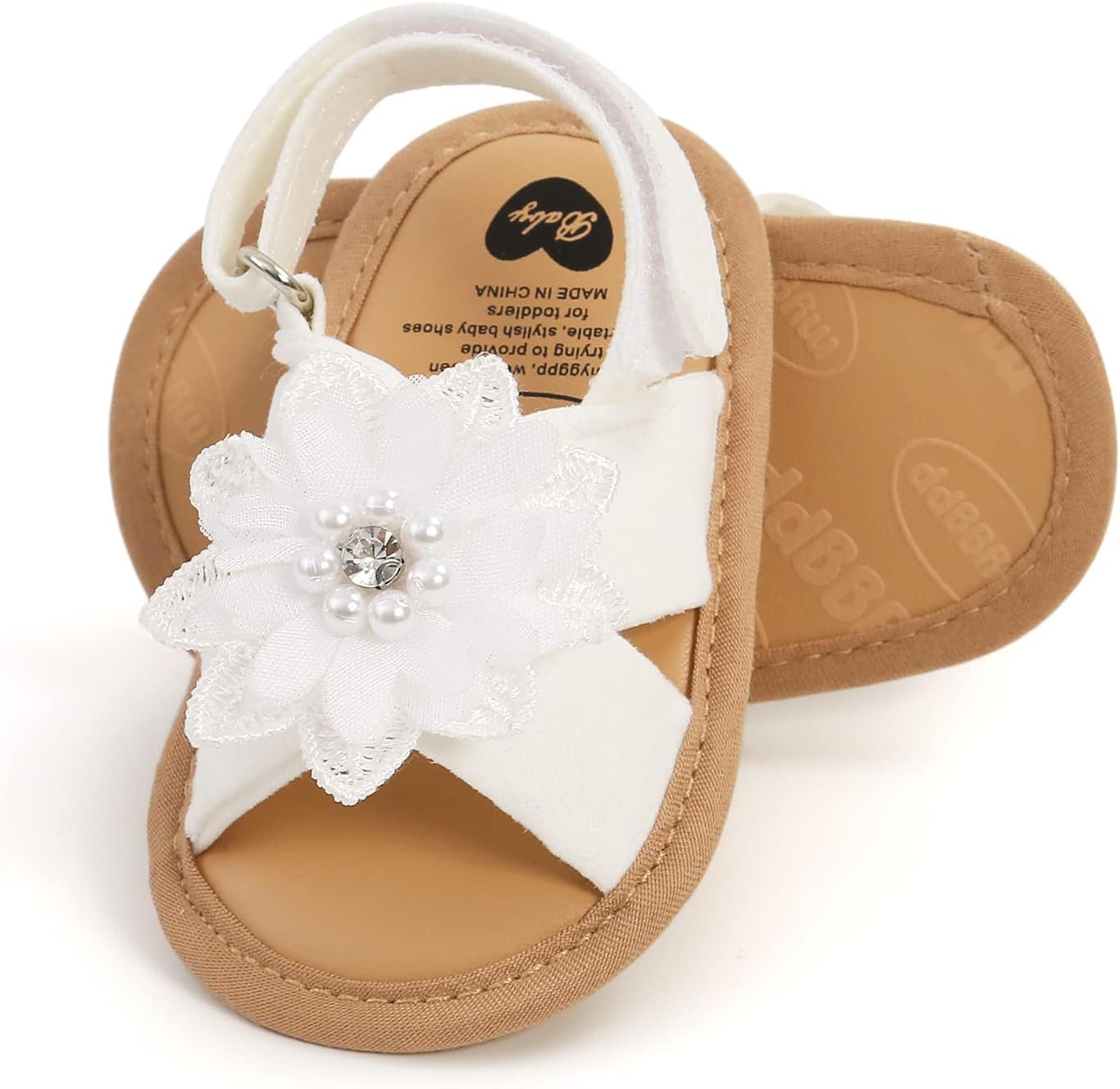 Ohwawadi Baby Boys Girls Sandals Soft Sole Summer Infant Wedding Dress Flat Shoes Beach Sandal Newborn Crib Shoes First Walkers