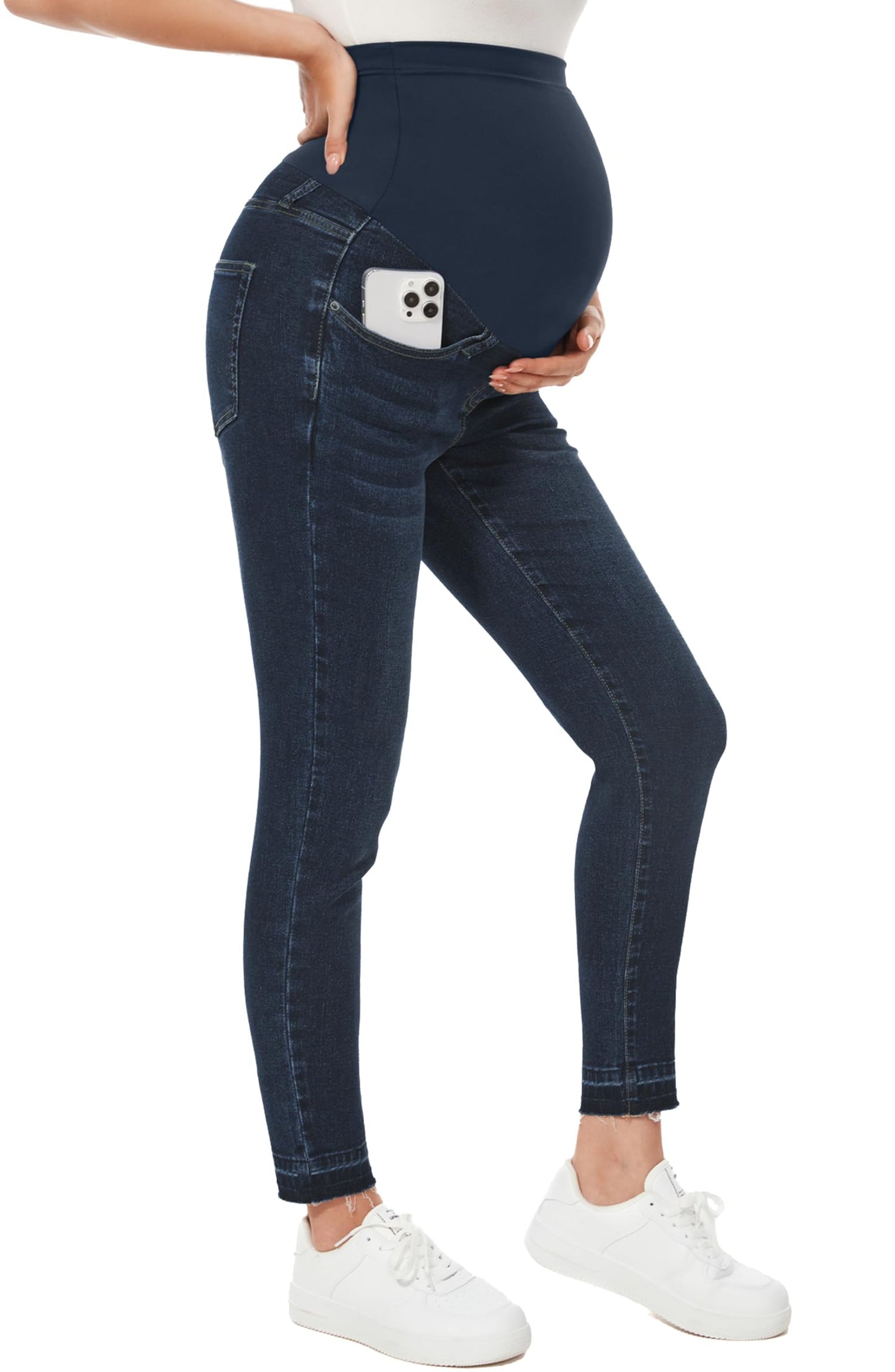 PACBREEZE Women's Maternity Jeans Over Belly Skinny Stretchy Denim Pants Comfy Slim Pregnancy Pants
