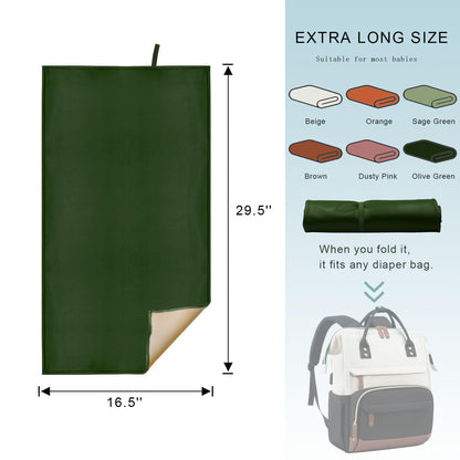Sage Green Diaper Changing Pad for Baby, Portable Baby Changing Mat for Travel or Home, Foldable Mat Fits Perfectly in Diaper Bag (67-03)