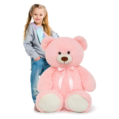 Tezituor 59" Gaint Teddy Bear Stuffed Animal,5ft Life Size Big Teddy Bears,Light Brown Cute Soft Plush Toy,Gifts for Kids Girls Boys Girlfriend Valentine,Christmas,Birthday,Baby Shower,Wedding Party