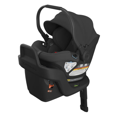 UPPAbaby Aria Lightweight Infant Car Seat/Just Under 6 lbs for Easy Portability/Base with Load Leg + Infant Insert Included/Direct Stroller Attachment/Declan (Oat Mélange/Chestnut Leather)