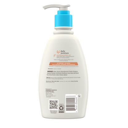 Aveeno Baby Daily Moisture Gentle Body Wash & Shampoo with Oat Extract, 2-in-1 Baby Bath Wash & Hair Shampoo, Tear- & Paraben-Free for Hair & Sensitive Skin, Lightly Scented, 18 fl. oz