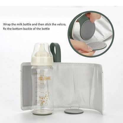 Bottle Warmer Bag 3 Temperature Adjustable Portable Baby Bottle Warmer for Connecting to Mobile Power