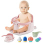Baby Bath Seat, Infant Bathtub Seats for Babies Sitting Up Aged 6-24 Months, New Baby Bath Tub-Protect Toddlers Skin and Back Support, Soft Non-Slip Cushions Extra Added (Deep Pink)