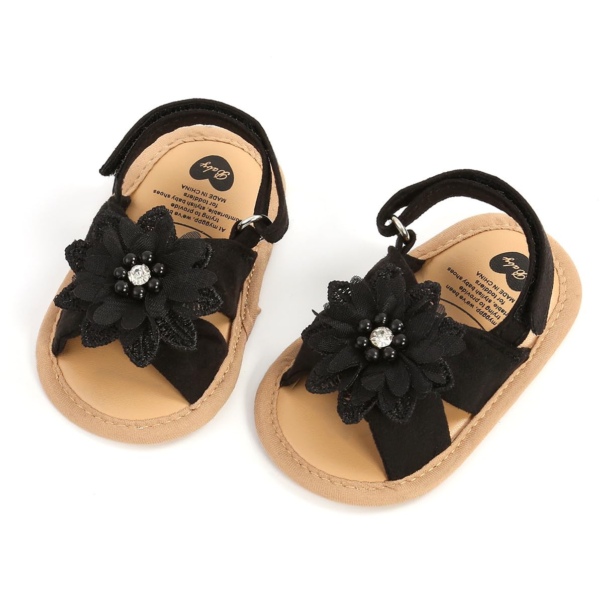 HsdsBebe Baby Girls Sandals Bohemia Flower Bow Soft Sole Toddler First Walkers Beach Summer Shoes