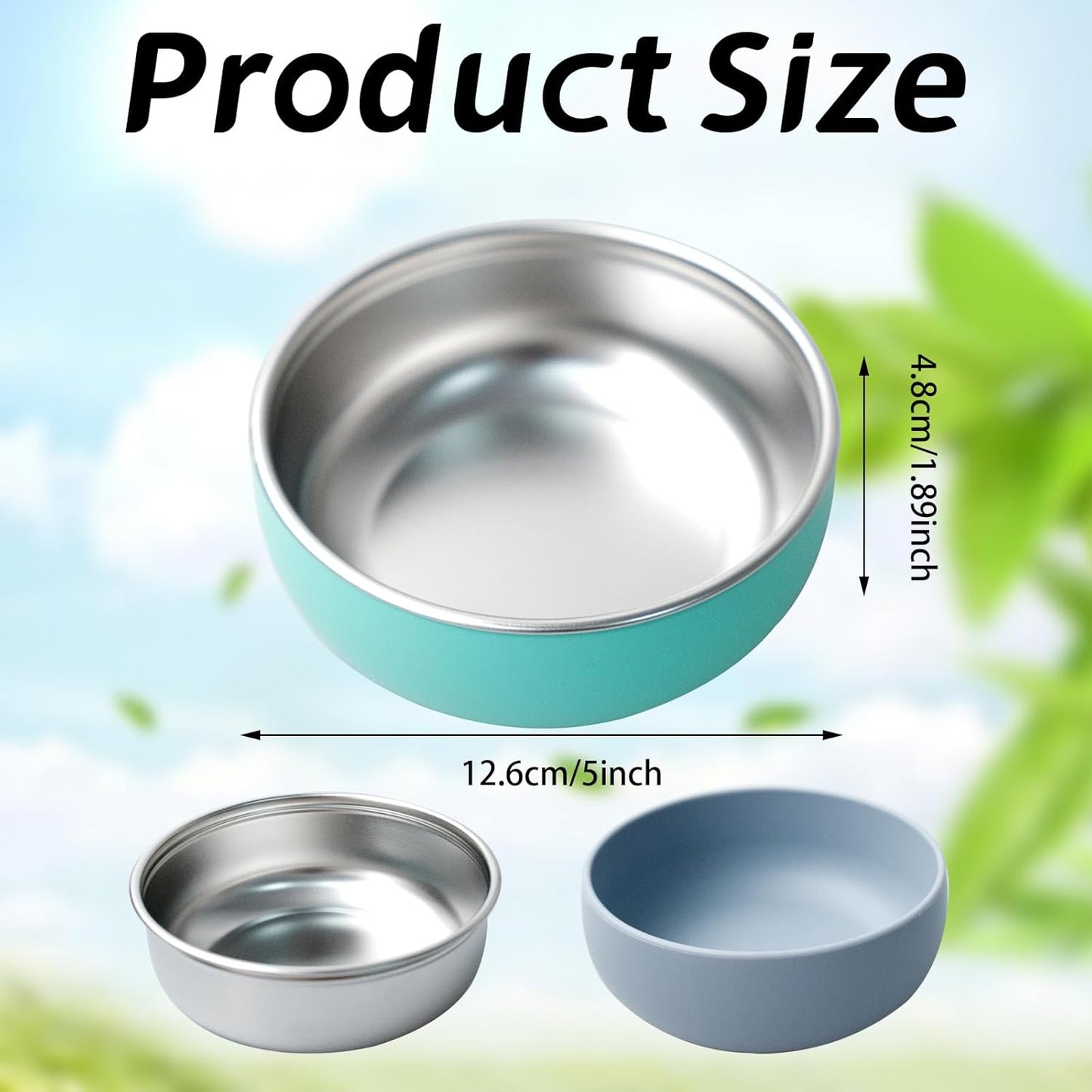 8 Pcs 304 Stainless Steel Baby Bowls with 8 Spoon Kids Bowls with Removable Silicone Shell Toddler Without Suction Bowls Anti Scald Snack Container for Dishwasher for Food Feeding(Multicolor)