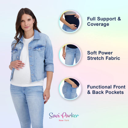 Savi Parker Women’s Maternity Jeans Over The Belly - Pregnancy Clothes for All Seasons, Maternity Pants