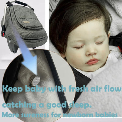 Winter Carseat Cover for Baby Cold-Weather Shield Protection - Baby Car Seat Cover for Infant Car Seat,Waterproof and Windproof Canopy CarSeat Covers for Baby Warm and Cozy Car Seat Covers