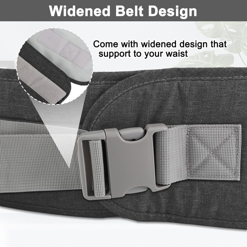 Baby Carrier, Ergonomic 6-in-1 Baby Carrier with Hip Seat for Newborn Infant Toddler, Adjustable Detachable Baby Holder Carrier for Dad Mom