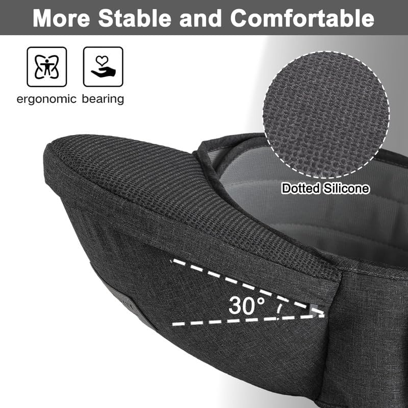Baby Carrier, Ergonomic 6-in-1 Baby Carrier with Hip Seat for Newborn Infant Toddler, Adjustable Detachable Baby Holder Carrier for Dad Mom