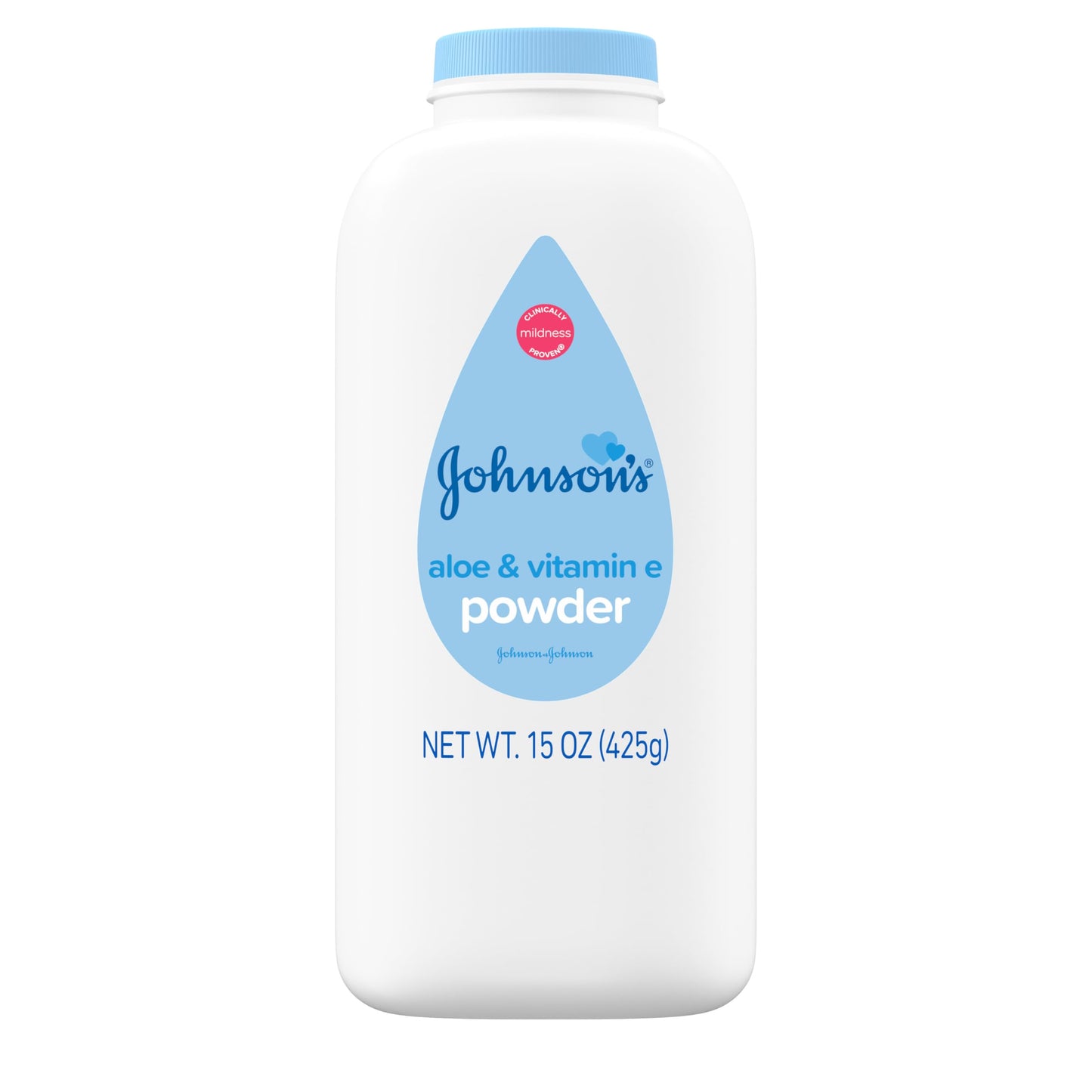 Johnson's Baby Powder, Naturally Derived Cornstarch with Aloe & Vitamin E for Delicate Skin, Hypoallergenic and Free of Parabens, Phthalates, and Dyes for Gentle Baby Skin Care, 15 oz