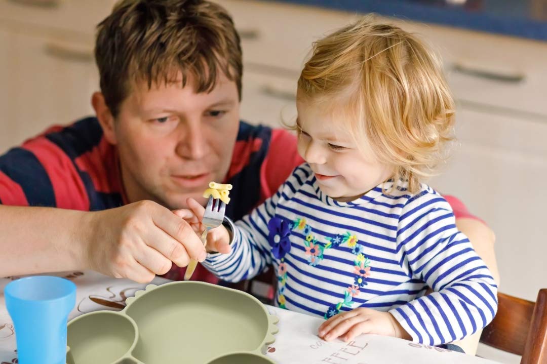Silicone Suction Plate for Toddlers - Self Feeding Training Divided Plate Dish and Bowl for Baby and Toddler, Fits for Most Highchairs Trays, BPA Free Microwave Dishwasher Safe