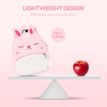 mibasies Toddler Backpacks for Girls 2-4: Plush Backpack -3D Animal Cartoon Mini Travel Bag -10 inch Toddler Backpack Leash