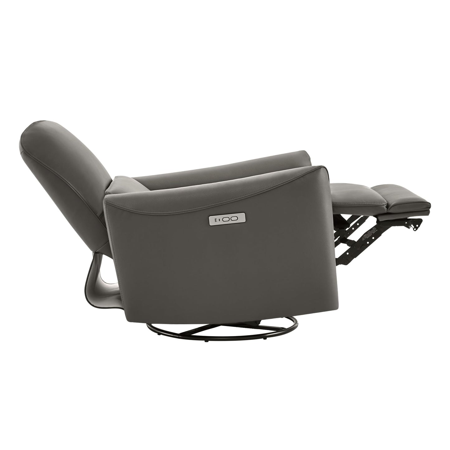 CHITA Power Recliner Chair Swivel Glider, FSC Certified Upholstered Living Room Nursery Reclining Sofa Chair with Lumbar Support, Linen