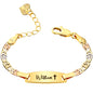 Personalized Baby Name Bracelet, 18K Gold Plated Customized Bracelets Id Protection Bracelet New Born Birthday Gift for Toddler Girls Boys