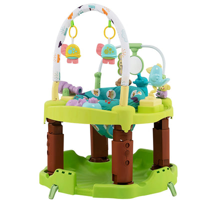 HOMGX Baby Bouncer Activity Center, 3 in 1 Baby Jumper Center & Infant Playtime Mat & Activity Table w/Baby Toys, 3 Adjustable Heights & 360° Rotatable Seat, Exersaucer for Toddlers (Green)