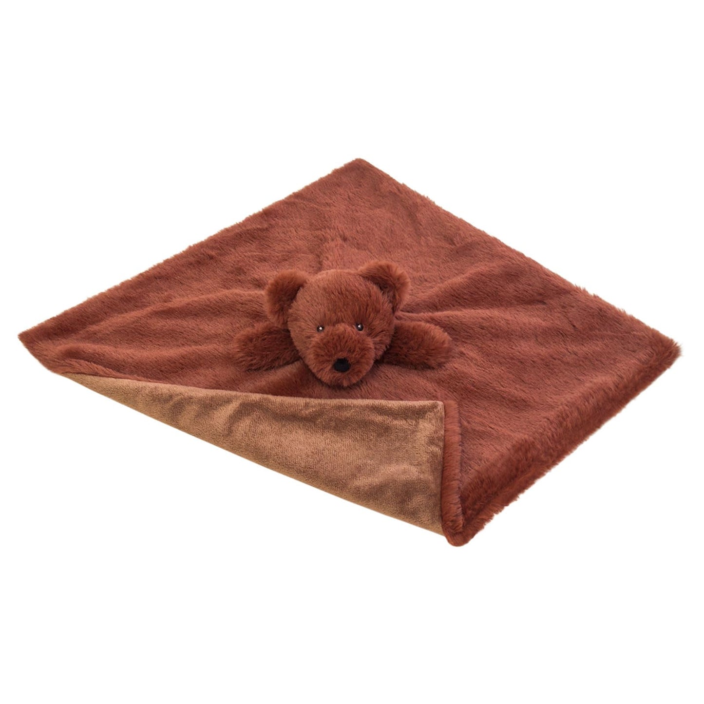 Baby Brown Teddy Bear Soft Stuffed Animal Security Blanket, Plush Bear Character Lovey Blanket, Baby Shower/Nursery Gift, Newborn Infant Toddler Snuggle Blankie for Girls Boys, 14 Inches