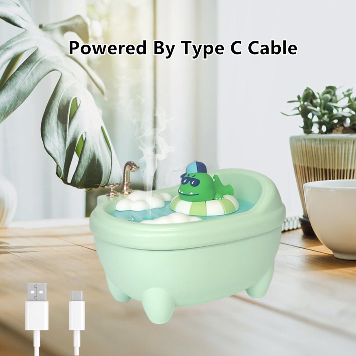 Cute Humidifier for Bedroom,Top Fill 0.34L Desk Mini Humidifier Aroma Diffuser,Cool Mist,20db Quiet,Easy Clean,Colorful Light, Auto Shut off,Small Humidifier for Baby Room,Plants,Home,Office (Purple)