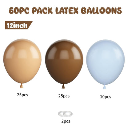 Beige Balloons, 60 PCS 12 Inch Cream Nude Sand White Clear Latex Birthday Balloons for Birthday Baby Shower Wedding Party Decorations