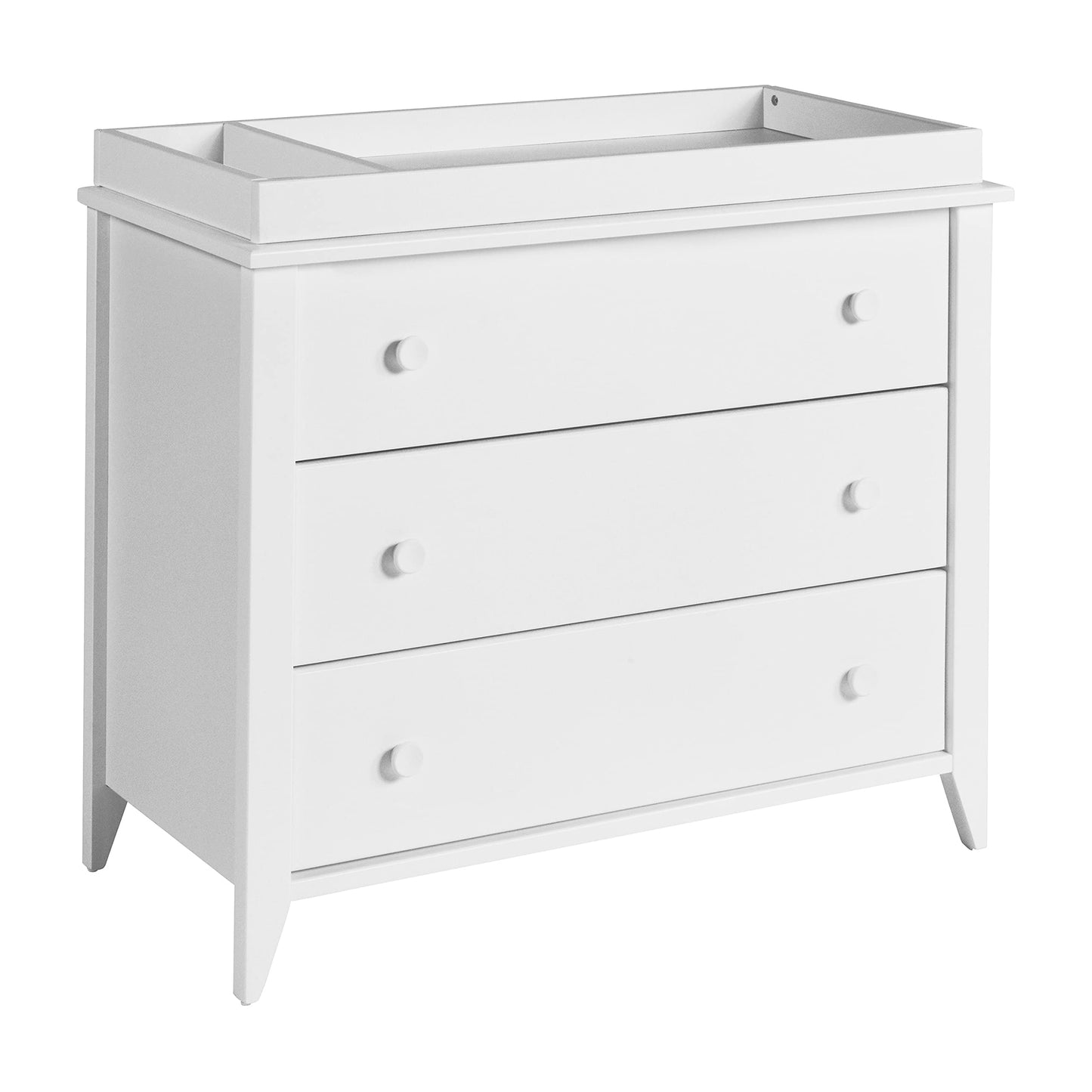 Babyletto Sprout 3-Drawer Changer Dresser with Removable Changing Tray in Washed Natural and White, Greenguard Gold Certified